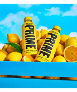 PRIME Hydration LEMONADE Sports Drinks Electrolyte Enhanced for Ultimate Hydration 250mg BCAAs B Vitamins Antioxidants 2g Of Sugar 16.9 FL Oz (12 PACK)